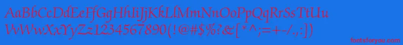 ZapfchancerystdLight Font – Red Fonts on Blue Background