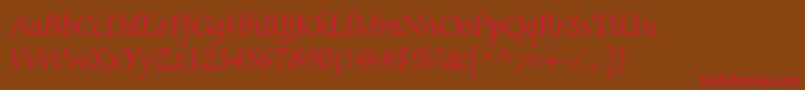 ZapfchancerystdLight Font – Red Fonts on Brown Background