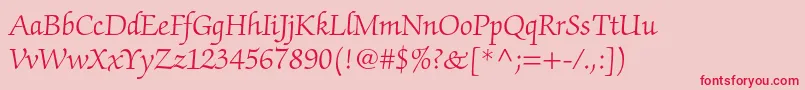 Police ZapfchancerystdLight – polices rouges sur fond rose