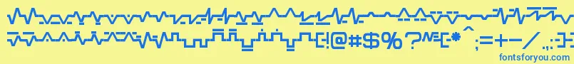 Sinescript Font – Blue Fonts on Yellow Background