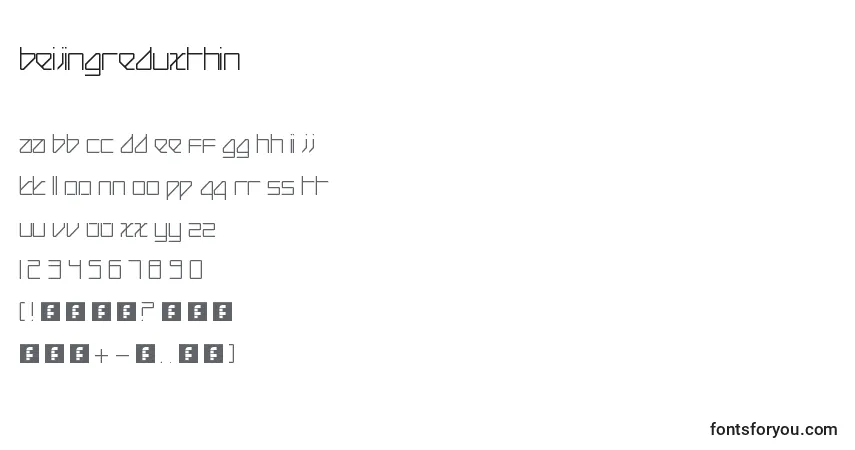 BeijingReduxThin Font – alphabet, numbers, special characters