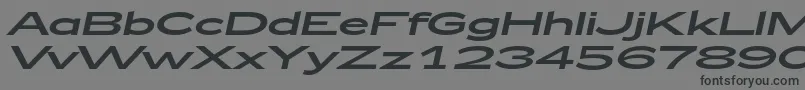 Fonte Zeppelin53Italic – fontes pretas em um fundo cinza