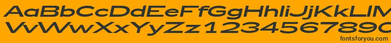 fuente Zeppelin53Italic – Fuentes Negras Sobre Fondo Naranja