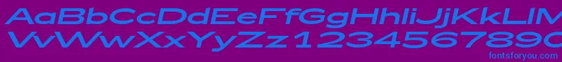 Zeppelin53Italic Font – Blue Fonts on Purple Background