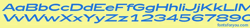 Zeppelin53Italic Font – Blue Fonts on Yellow Background