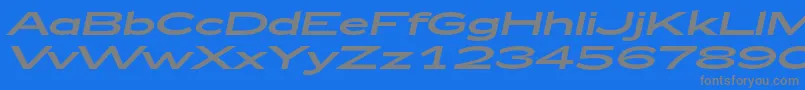 Zeppelin53Italic-Schriftart – Graue Schriften auf blauem Hintergrund