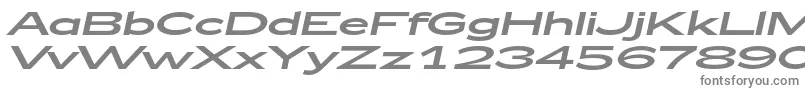 フォントZeppelin53Italic – 白い背景に灰色の文字