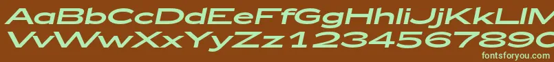 Шрифт Zeppelin53Italic – зелёные шрифты на коричневом фоне