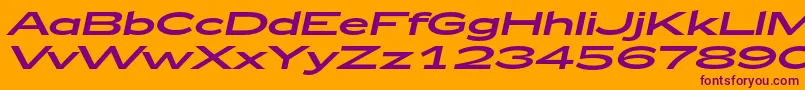 Zeppelin53Italic Font – Purple Fonts on Orange Background