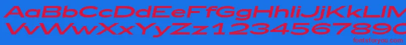 fuente Zeppelin53Italic – Fuentes Rojas Sobre Fondo Azul