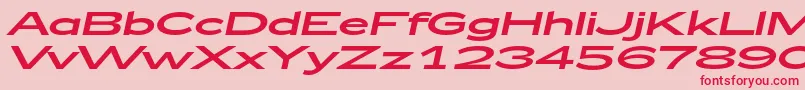 フォントZeppelin53Italic – ピンクの背景に赤い文字