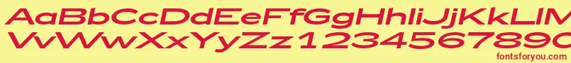 fuente Zeppelin53Italic – Fuentes Rojas Sobre Fondo Amarillo