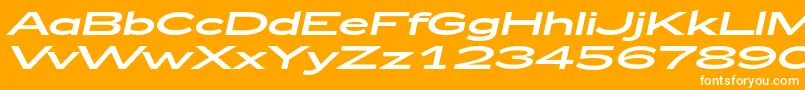 Zeppelin53Italic-Schriftart – Weiße Schriften auf orangefarbenem Hintergrund