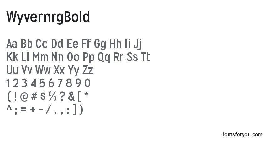 Schriftart WyvernrgBold – Alphabet, Zahlen, spezielle Symbole
