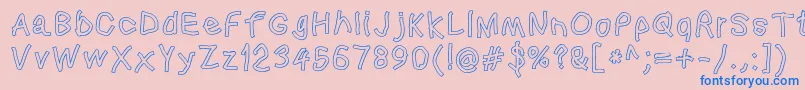 Squaredhandol Font – Blue Fonts on Pink Background