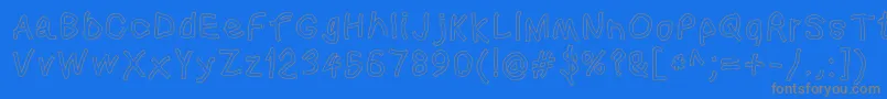 Squaredhandol Font – Gray Fonts on Blue Background