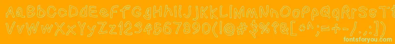 Squaredhandol Font – Green Fonts on Orange Background