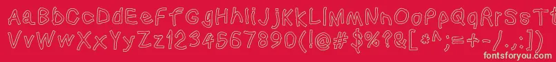 Squaredhandol Font – Green Fonts on Red Background
