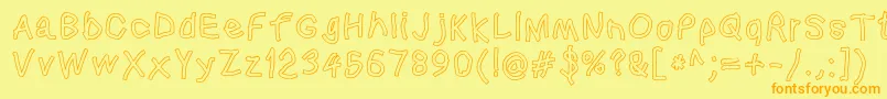 Squaredhandol Font – Orange Fonts on Yellow Background