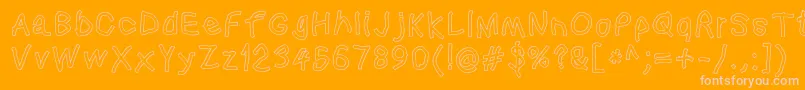 Squaredhandol Font – Pink Fonts on Orange Background