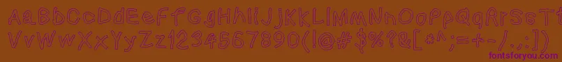 Squaredhandol Font – Purple Fonts on Brown Background