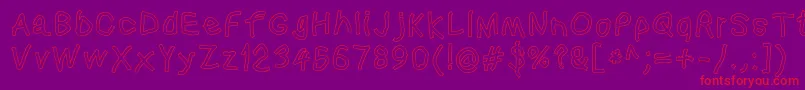 フォントSquaredhandol – 紫の背景に赤い文字