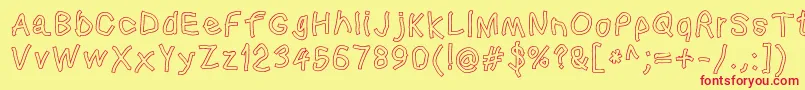 Squaredhandol Font – Red Fonts on Yellow Background