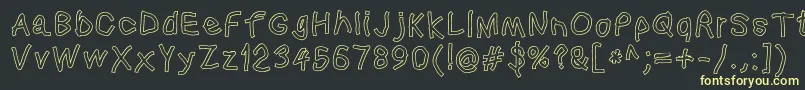 Squaredhandol-Schriftart – Gelbe Schriften auf schwarzem Hintergrund
