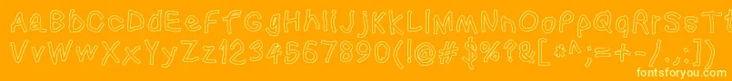 Squaredhandol Font – Yellow Fonts on Orange Background