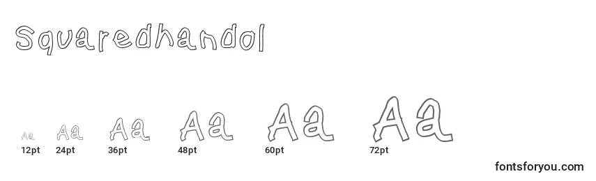 Squaredhandol Font Sizes