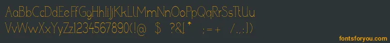 フォントPoorWeekdaysSerif – 黒い背景にオレンジの文字