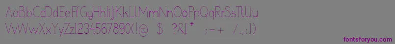 Шрифт PoorWeekdaysSerif – фиолетовые шрифты на сером фоне