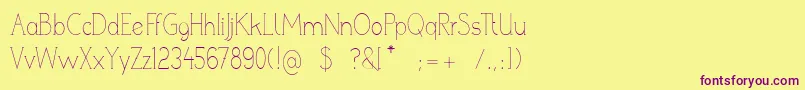 PoorWeekdaysSerif Font – Purple Fonts on Yellow Background
