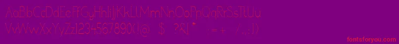 フォントPoorWeekdaysSerif – 紫の背景に赤い文字