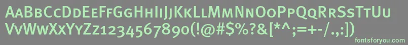 Czcionka Metamediumcapsc – zielone czcionki na szarym tle