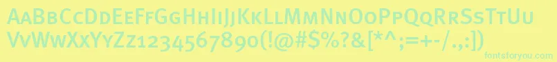 Metamediumcapsc-Schriftart – Grüne Schriften auf gelbem Hintergrund