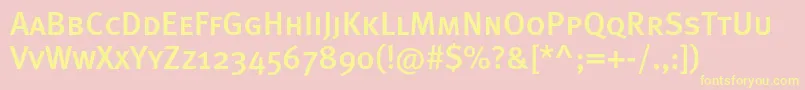 Metamediumcapsc Font – Yellow Fonts on Pink Background