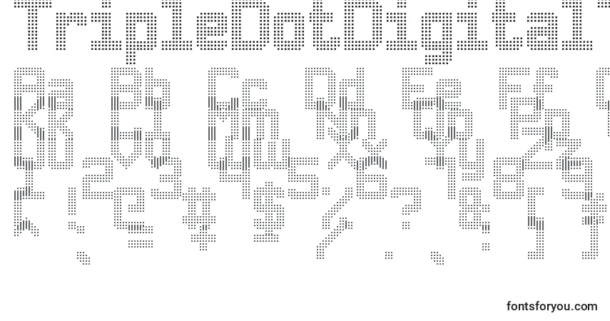 Schriftart TripleDotDigital7 – Alphabet, Zahlen, spezielle Symbole