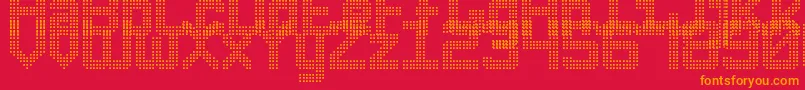 En savoir plus sur la police TripleDotDigital7 Police TripleDotDigital7 – polices orange sur fond rouge