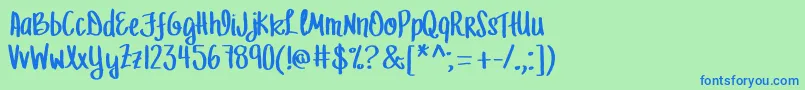 MrfLetFreedomRing Font – Blue Fonts on Green Background