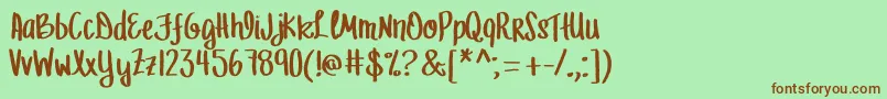 MrfLetFreedomRing Font – Brown Fonts on Green Background