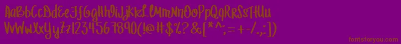 MrfLetFreedomRing Font – Brown Fonts on Purple Background