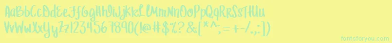 MrfLetFreedomRing Font – Green Fonts on Yellow Background
