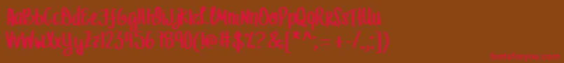 MrfLetFreedomRing Font – Red Fonts on Brown Background