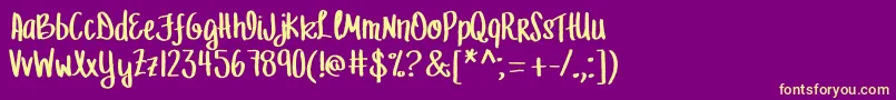 MrfLetFreedomRing Font – Yellow Fonts on Purple Background