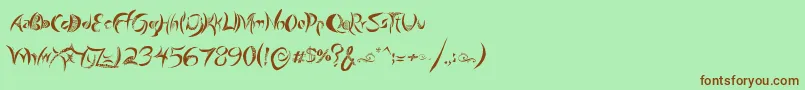 GiraffeAndCo-Schriftart – Braune Schriften auf grünem Hintergrund