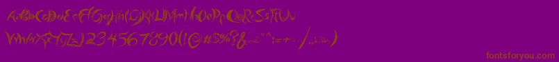 フォントGiraffeAndCo – 紫色の背景に茶色のフォント