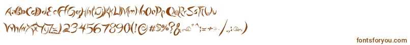 GiraffeAndCo-Schriftart – Braune Schriften auf weißem Hintergrund