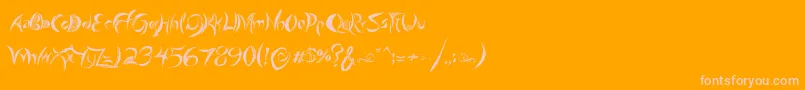 GiraffeAndCo-fontti – vaaleanpunaiset fontit oranssilla taustalla