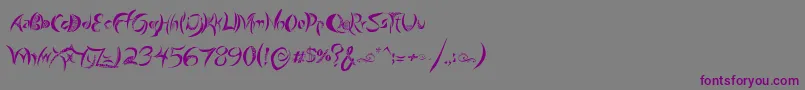 GiraffeAndCo-Schriftart – Violette Schriften auf grauem Hintergrund